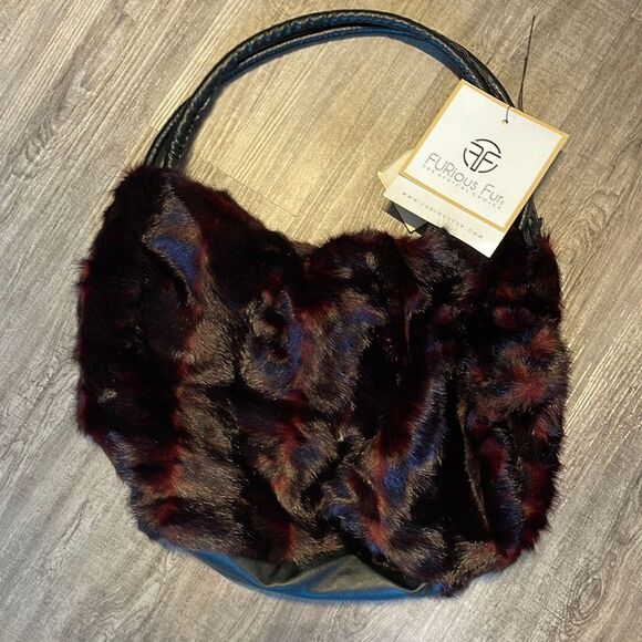 Furious Fur Vintage Purse Merlot NEW - Picture 1 of 4